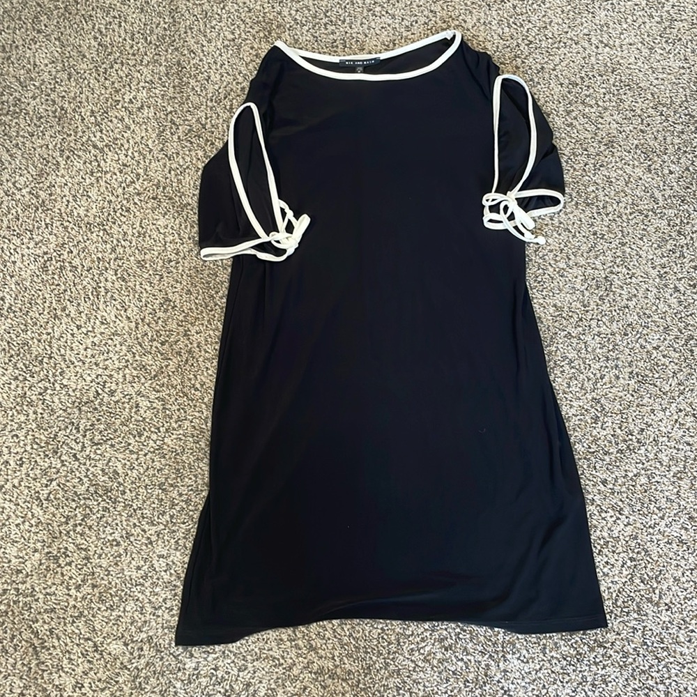 Black and white Trimmed Dress